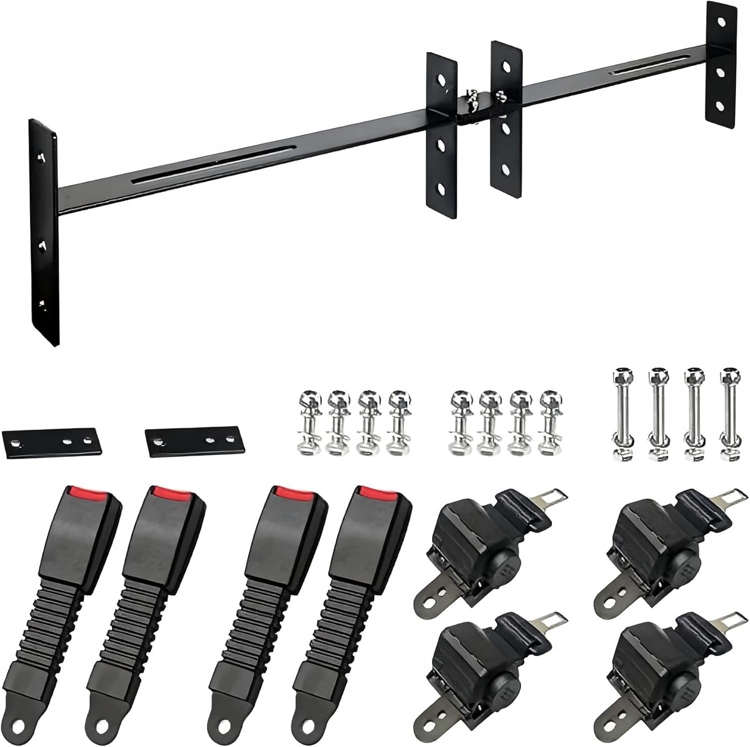 Toriexon Universal Retractable Golf Cart Seat Belts, 4 Passenger (2+2) for EZGO TXT RXV, Club Car DS Precedent, Yamaha - 47" Safety Kit