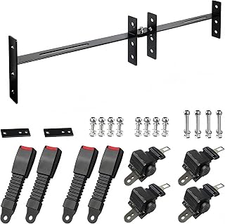 Toriexon Universal Retractable Golf Cart Seat Belts, 4 Passenger (2+2) for EZGO TXT RXV, Club Car DS Precedent, Yamaha - 47" Safety Kit