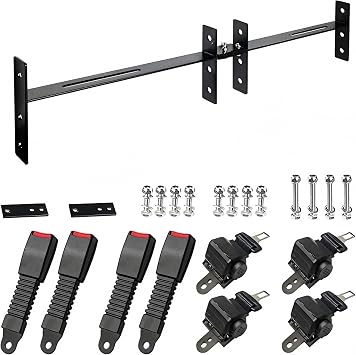 Universal Golf Cart Seat Belt, 4 Passengers 2+2 Ezgo Golf Cart Seat Belt, 47 Retractable Club Car Seat Belts, Fits 4-Seats Golf Car for EZGO, Yamaha Club Car