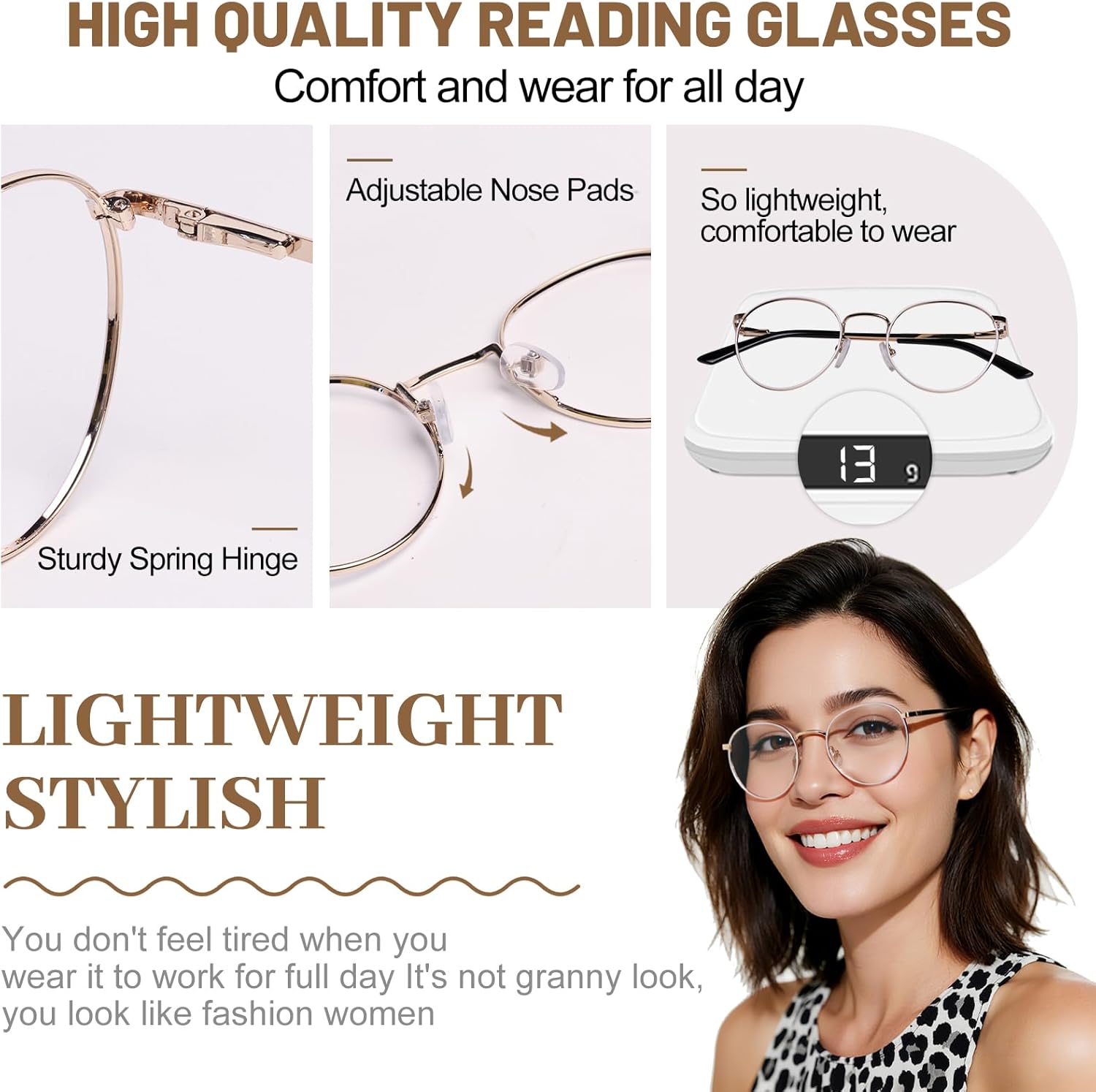 OCCI CHIARI Round Reading Glasses for Small Face Narrow Lightweight Readers - Image 4