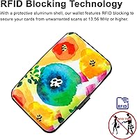 Vista 3 de Tarjetero pequeño con bloqueo RFID, cartera de metal delgado de aluminio, para mujeres y hombres