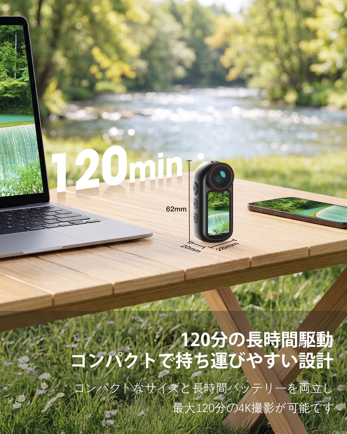 Amazon | 4K小型ウェアラブルVlogビデオカメラ ハンズフリーPOV