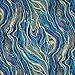 Timeless Treasures Palazzo Metallic Abstract Marbling Peacock Fabric by The Yard