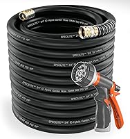 Vista 17 de SPECILITE Manguera de agua para jardín de 15 pies x 5/8 pulgadas, extensión de tubería líder de servicio pesado, flexible, liviana, sin dobleces