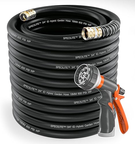 Miniatura 17 de SPECILITE Manguera de agua para jardín de 15 pies x 5/8 pulgadas, extensión de tubería líder de servicio pesado, flexible, liviana, sin dobleces