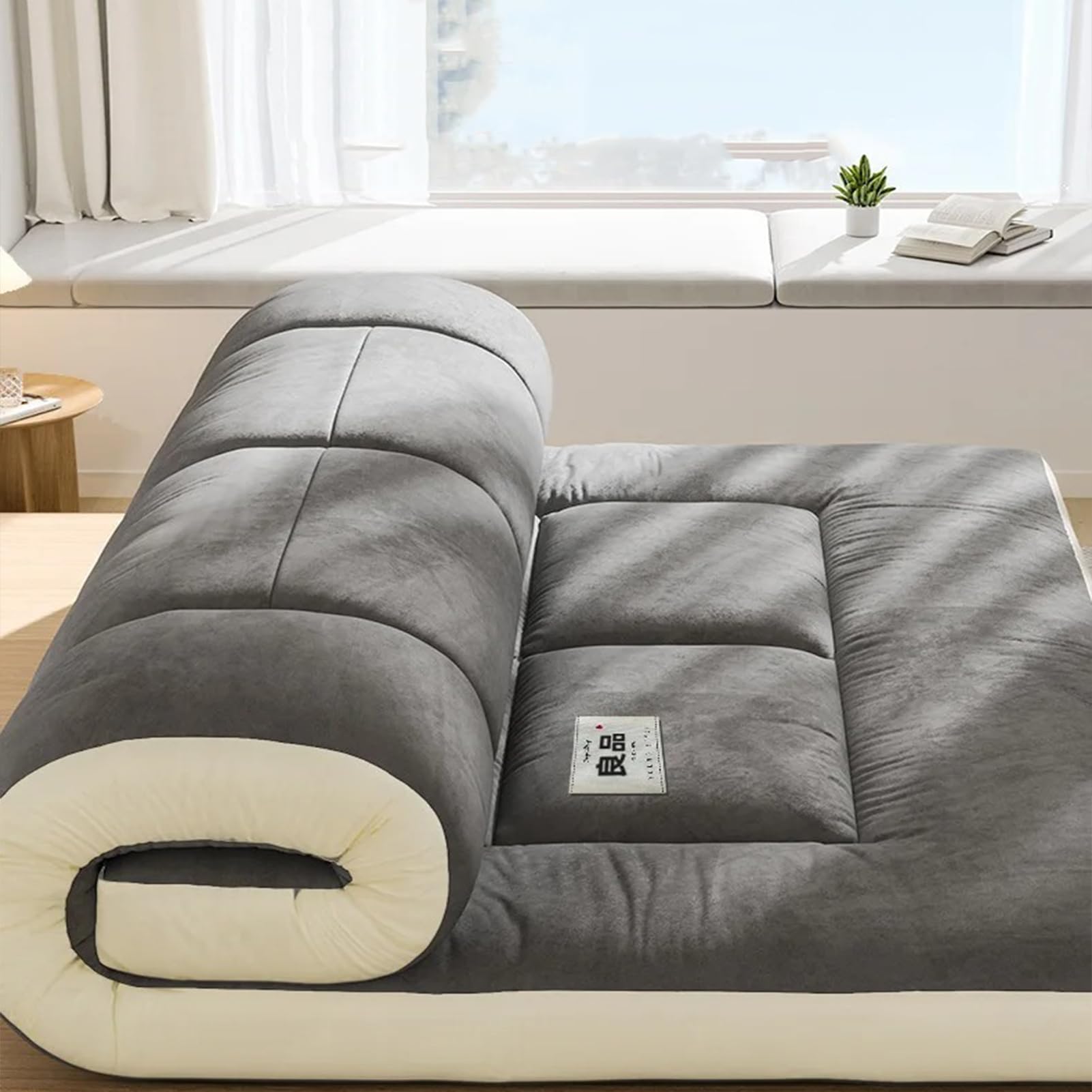 Épaissir Tatami Matelas De Sol, Étanche À L'Humidité Chaud Pliable Tatami Matelas Topper Couchage Lit Pad pour Invités, Dortoirs, Camping, Canapés Et Chaises Longues,4,180x200cm