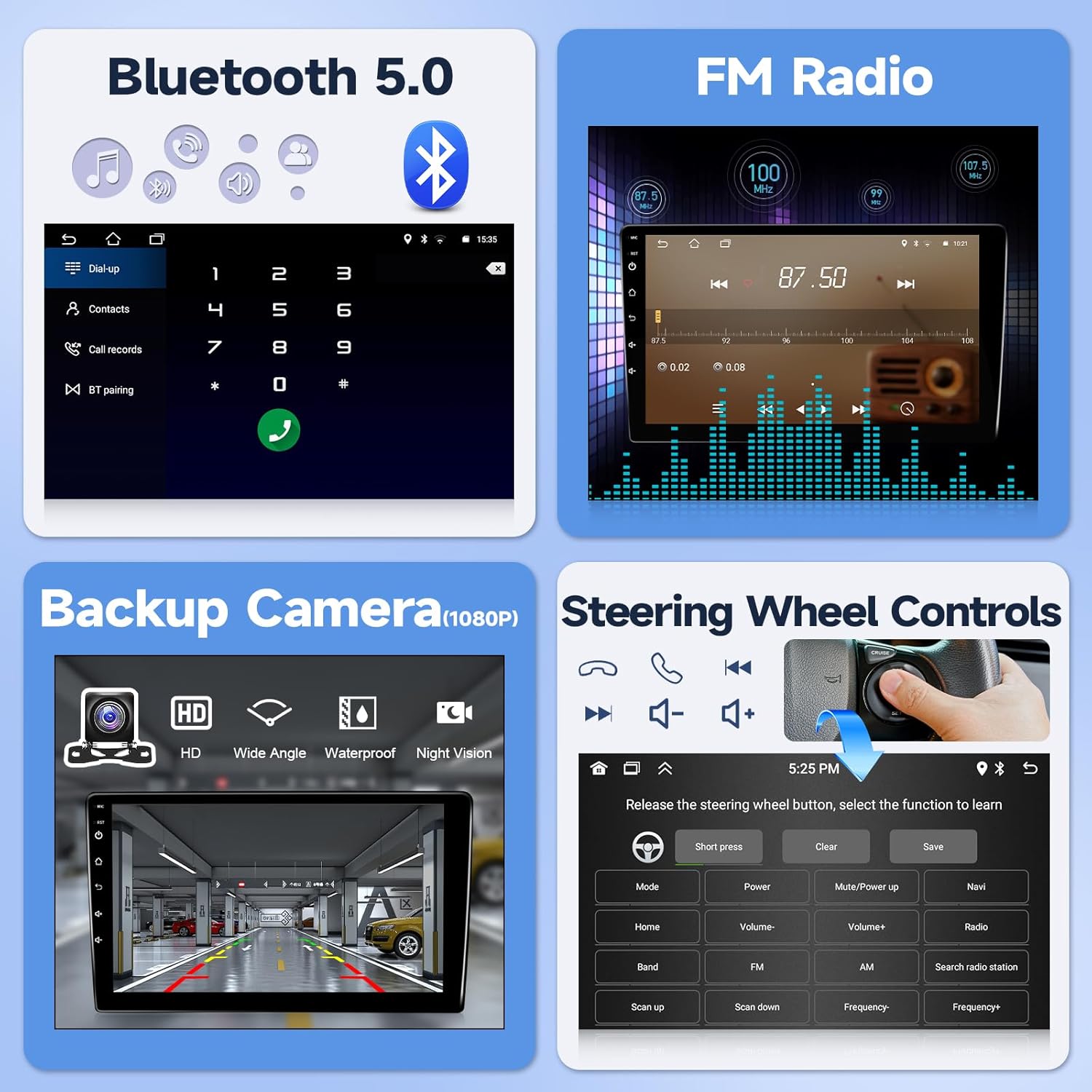 Leadfan Android Car Radio for Ford Focus 2012-2018 Stereo Upgrade with Wireless CarPlay Android Auto, 9'' HD Touchscreen with GPS Navigation Bluetooth WiFi Mirror Link Backup Camer Microphone 2+32G