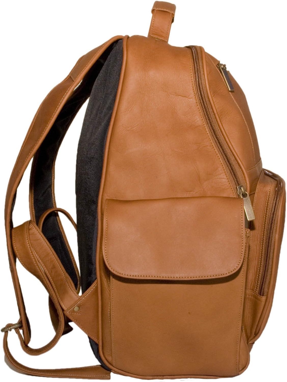 NHL Tan Leather Large Computer Backpack