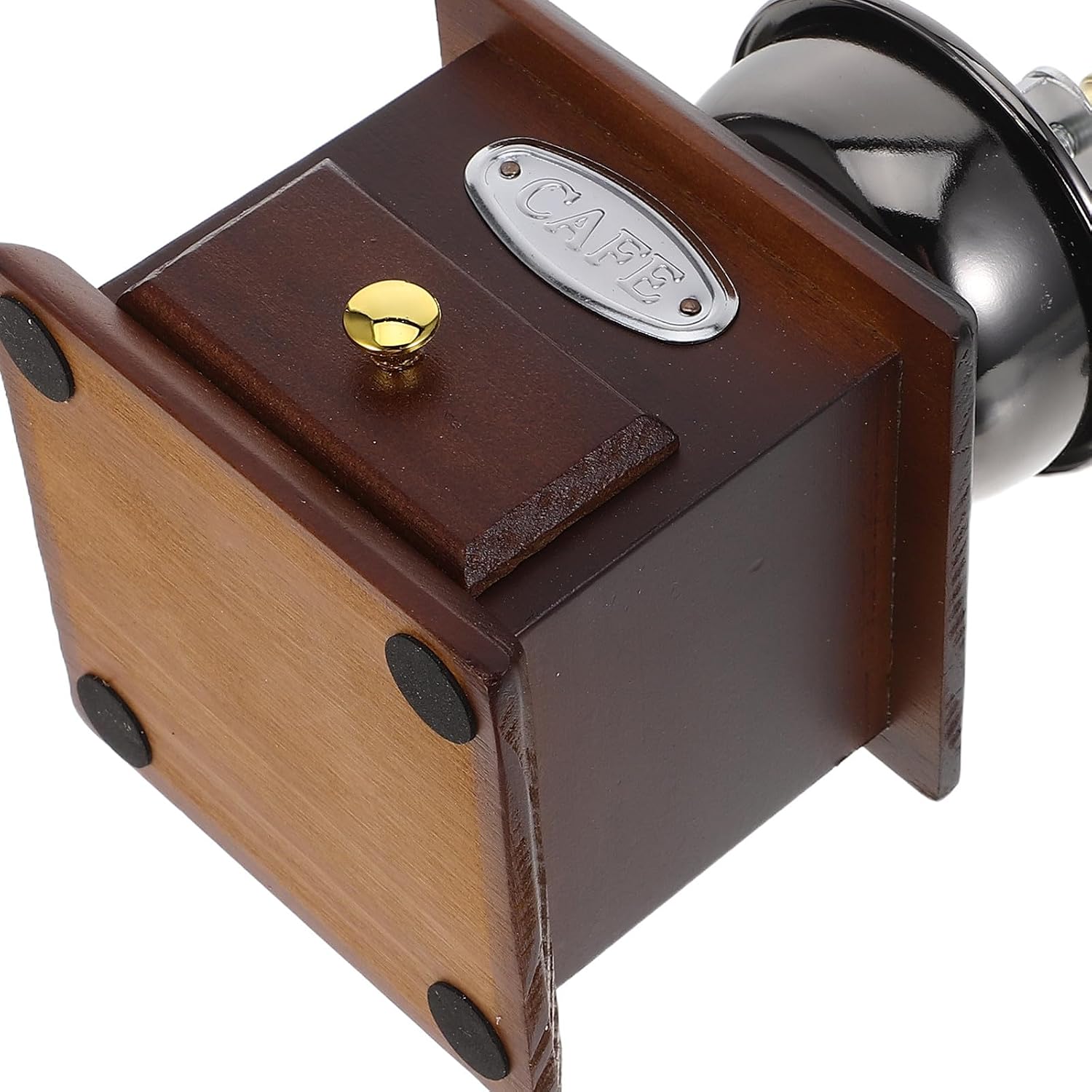 Operitacx Manual Coffee Grinder - Vintage-Style Wooden Hand Crank Coffee Bean Mill with Drawer - Ceramic Grinding Burr - Portable Size for Home and Travel Use