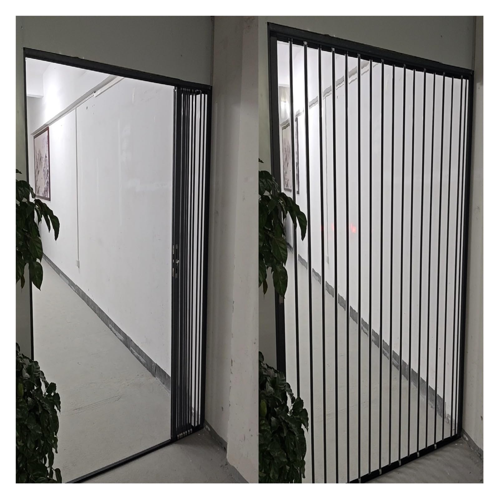 Zjkxjh One Color Locking Accordion Door With Acrylic Panels, Customizable Length/Width Folding Doors For Indoor And Outdoor Use, Privacy Partitions For Space Division