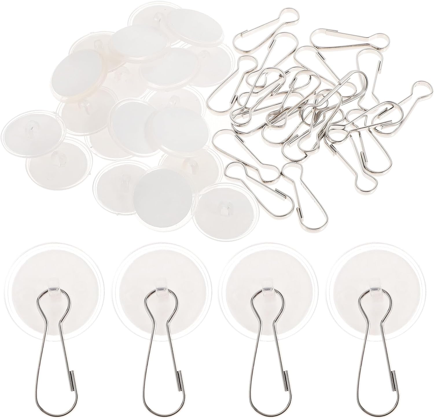 Beaupretty 20pcs Ceiling Hooks Adhesive Wall Hooks Heavy Duty Self-Adhesive Strong Suction Cup for Hanging Decorations Balloons Dorm Essentials