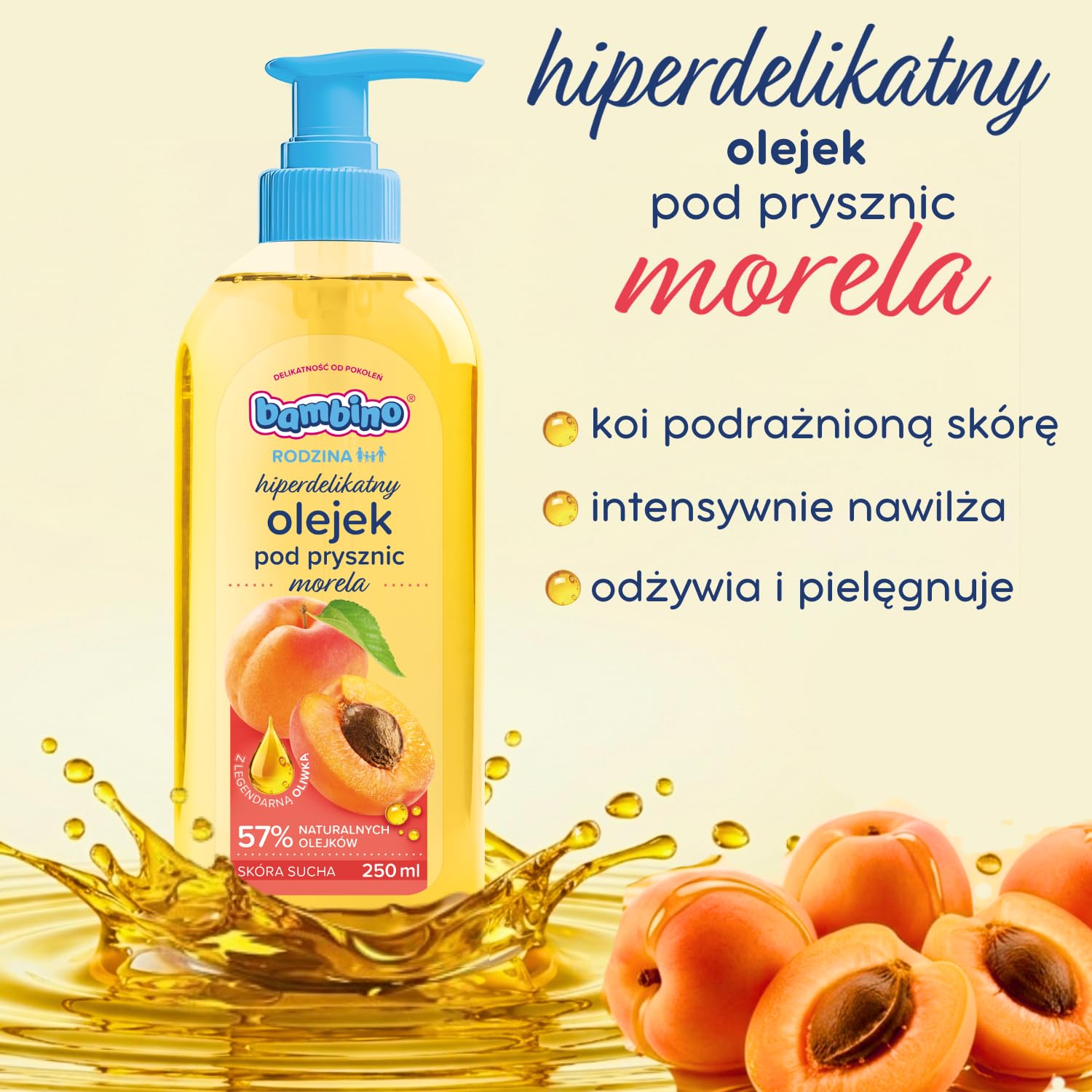 Bambino Rodzina Olejek pod prysznic o zapachu moreli 250 ml