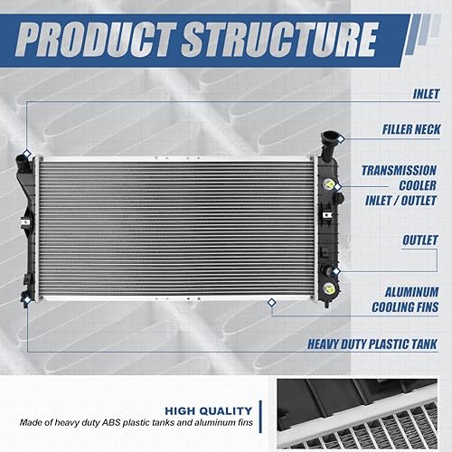Miniatura 2 de DPI 1880 - Radiador de refrigeración de 1 fila de estilo de fábrica compatible con Buick Park Avenue 3.8L AT MT 97-04, núcleo de aluminio
