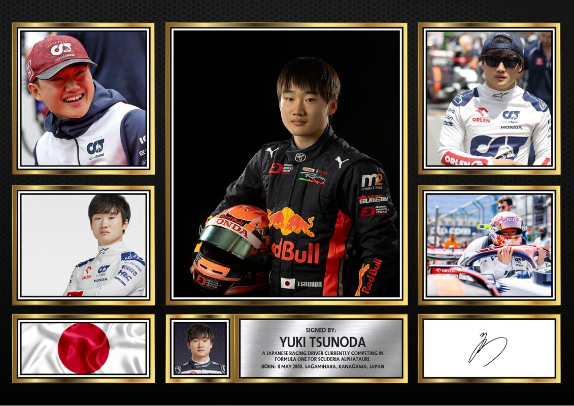 Yuki Tsunoda Signed Autograph Photograph Display - Perfect for F1 Fans, A0 GIGANTIC Poster (1200x840mm) - Limited Edition Autograph Fan Gift – Collectible Memorabilia Merchandise