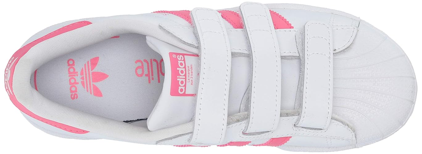 zapatillas adidas Originals Superstar Cloudfoam para nias, Blanco/Rosa  Real/Rosa Real, 1.5 Little Kid US