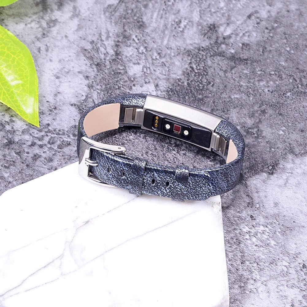 Henoda Replacemnt Leather Bands Compatible with Fitbit Alta/Fitbit Alta HR, Classic Genuine Leather Wristband, Small Large, No Tracker