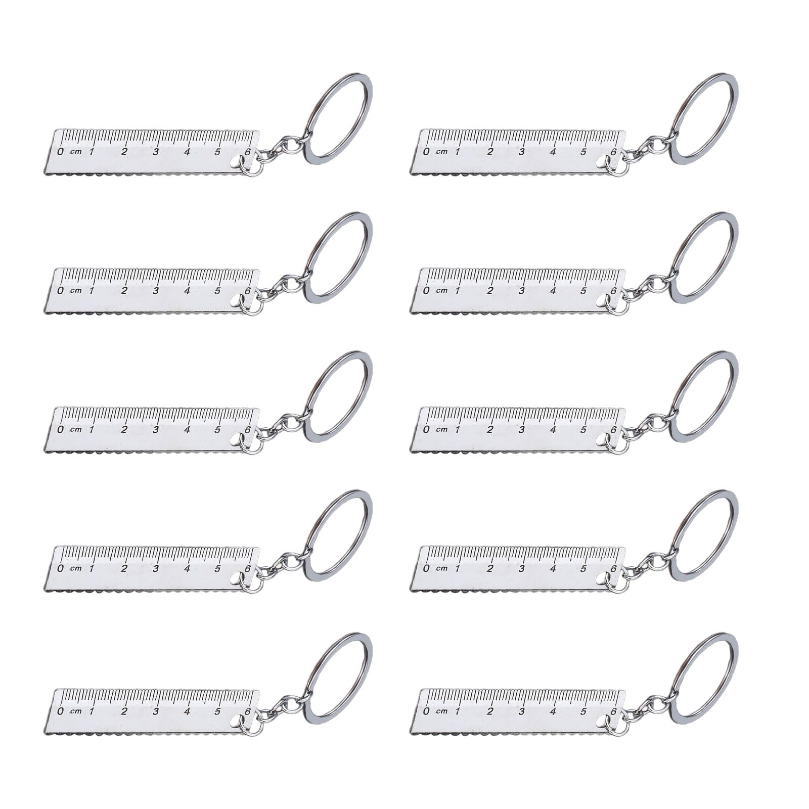 YHAILI Portable Small Metal Ruler For Jewelry Gemstones Measurement Pocket Size Measuring Tool with Keychain