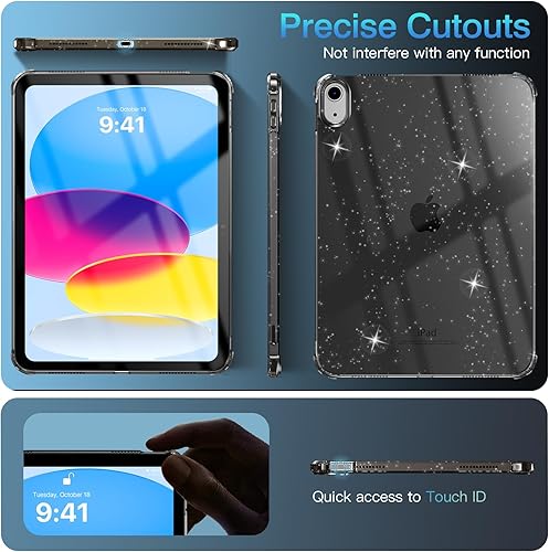 Vista 68 de TiMOVO Funda transparente para iPad (A16) 11ª generación de 11 pulgadas 2025, iPad de 10.9 pulgadas 2022, funda protectora trasera transparente