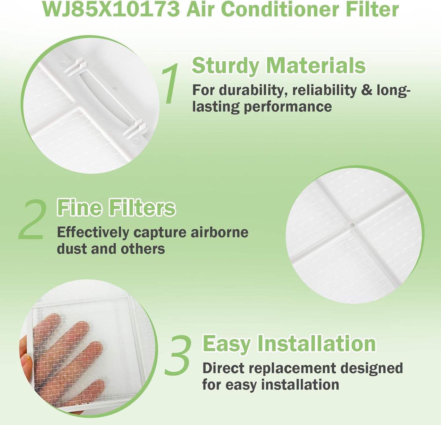 superbobi WJ85X10173 1811882 Air Conditioner Filter Compatible with GE Room Air Conditioners, Air Filter Screen AP4538886, AH2577777, EA2577777, PS2577777 Window Room Air Conditioner Filters Parts