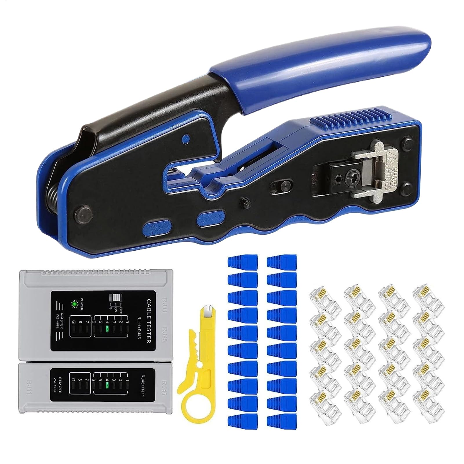 Kit pinza crimpatrice connettori per cavo di rete