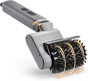 Electric BBQ Grill Brush Cordless, Rechargeable Electric Rotary Grill Brush for Outdoor Grill, Automatic Rotating Grill Cleaning Brush, 3-Speed, Adjustable Angle, No Bristle Shedding, Extra Head