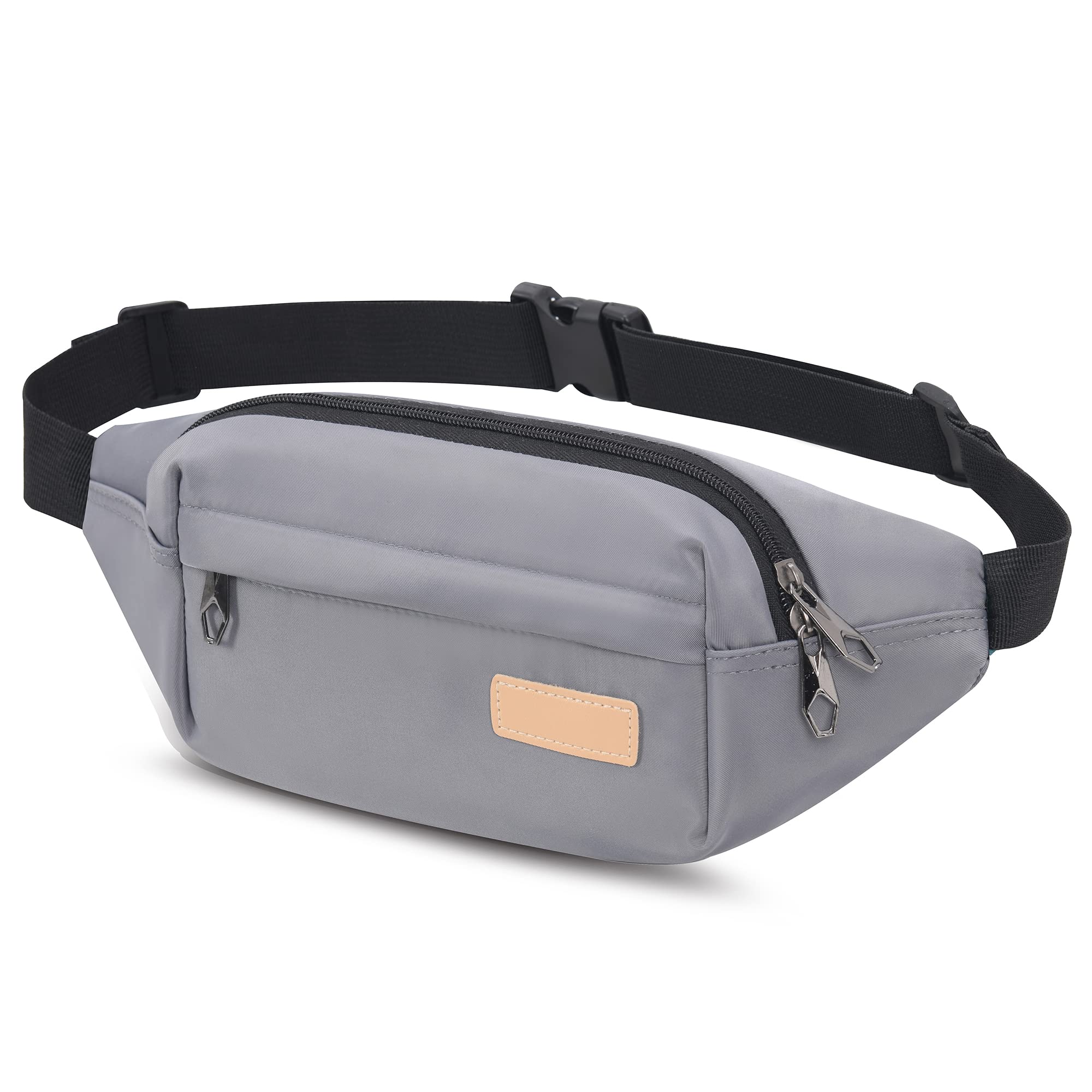 Lightweight Bumbags Waist Fanny Pack Water Resistant Bumbag with Multiple Pockets Suitable for Women Men Travel Daily Use Outdoor Sports (Grey)