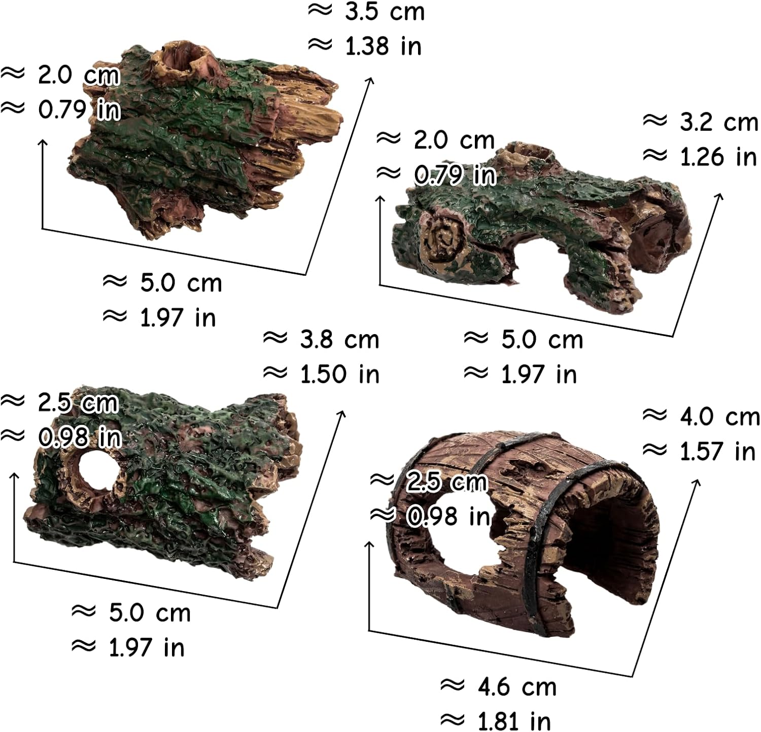 Aquarium Decoration Mini Resin Fish Tank Ornament, 4 PCS image 2