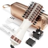 Travel Blow Dryer Brush in one&comma; Dual Voltage Mini Hot Air Brush&comma; Hair Trends Nano Titanium 2 Inch One Step Hair Dryer and Styler Volumizer Oval Shape