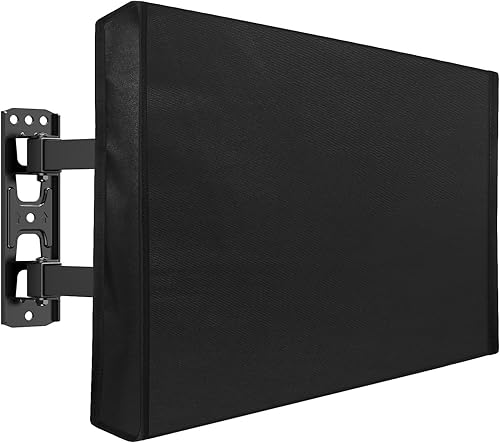 ELIVED Funda de TV para exteriores de 41 a 43 pulgadas, resistente a la intemperie, tela gruesa 600D para televisores exteriores con bolsillo de