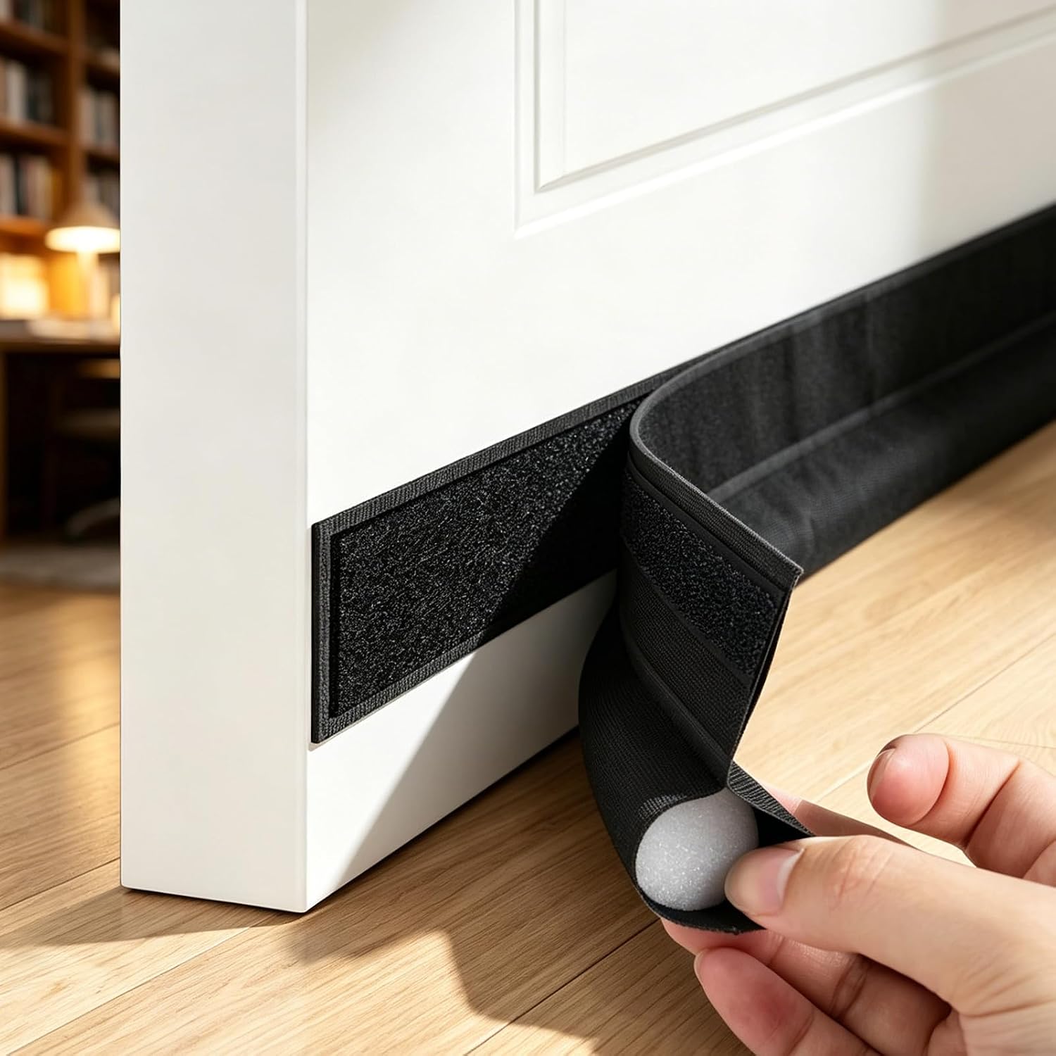 MQXIQI Door Draft Stopper 36 Inch, Single Side Self-Adhesive Door Seal Strip, Windproof Soundproof Light Blocking Door Sweep for Home Doors