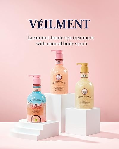 Miniatura 7 de Sal rosa de Himalaya natural spa 2 en 1 para lavado corporal y exfoliante corporal (13.53 onzas líquidas) – Exfoliante natural de sal para limpieza