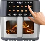 LIVWELL Smart Touch 8-Quart Air Fryer w/LED Touch Screen, SS & Glass Window — image 6