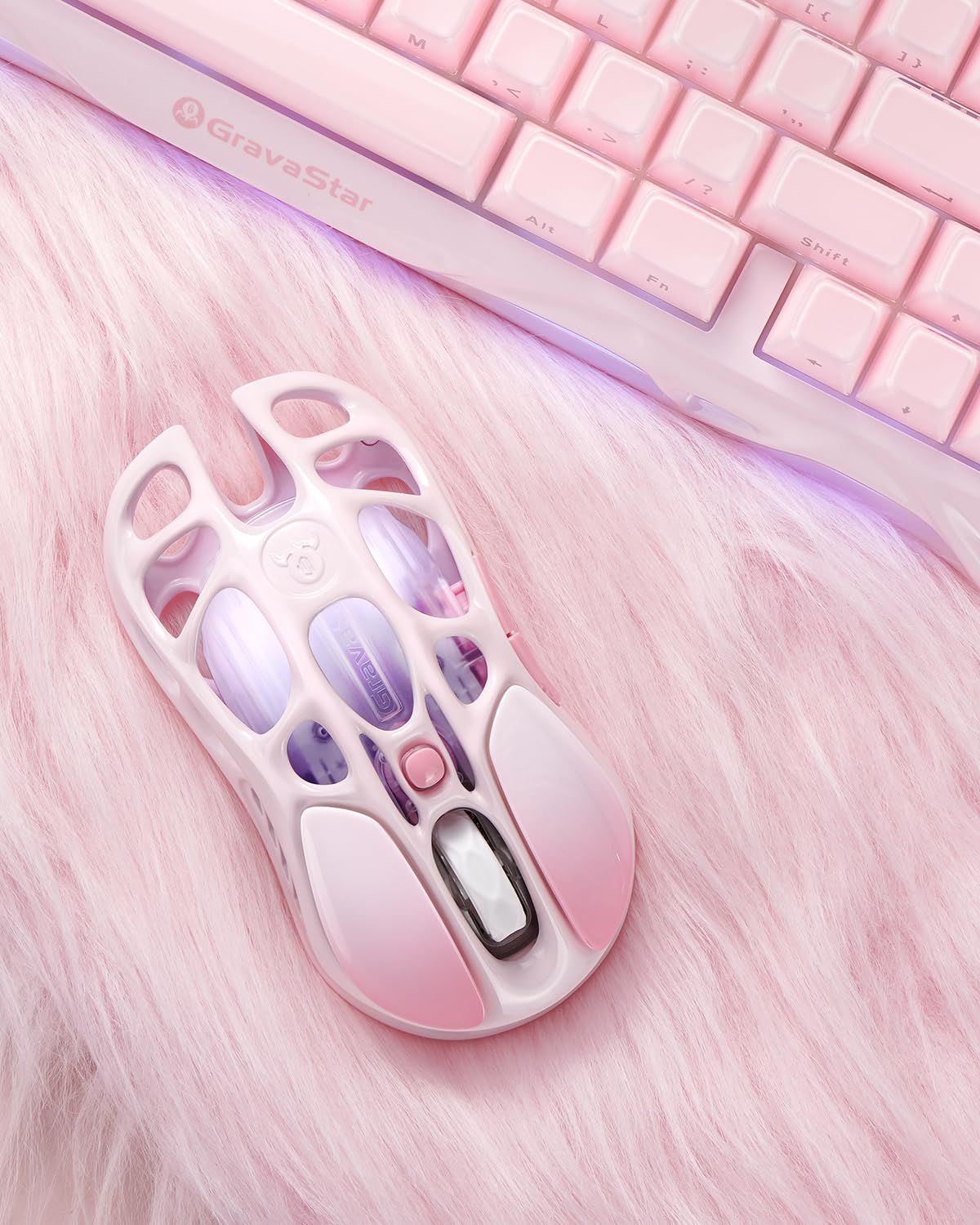 GravaStar Mercury M1 Pro Wireless Gaming Maus, 26.000 DPI, PAW3395DM, 5 Programmierbare Tasten, 2.4GHz/BT/Kabel