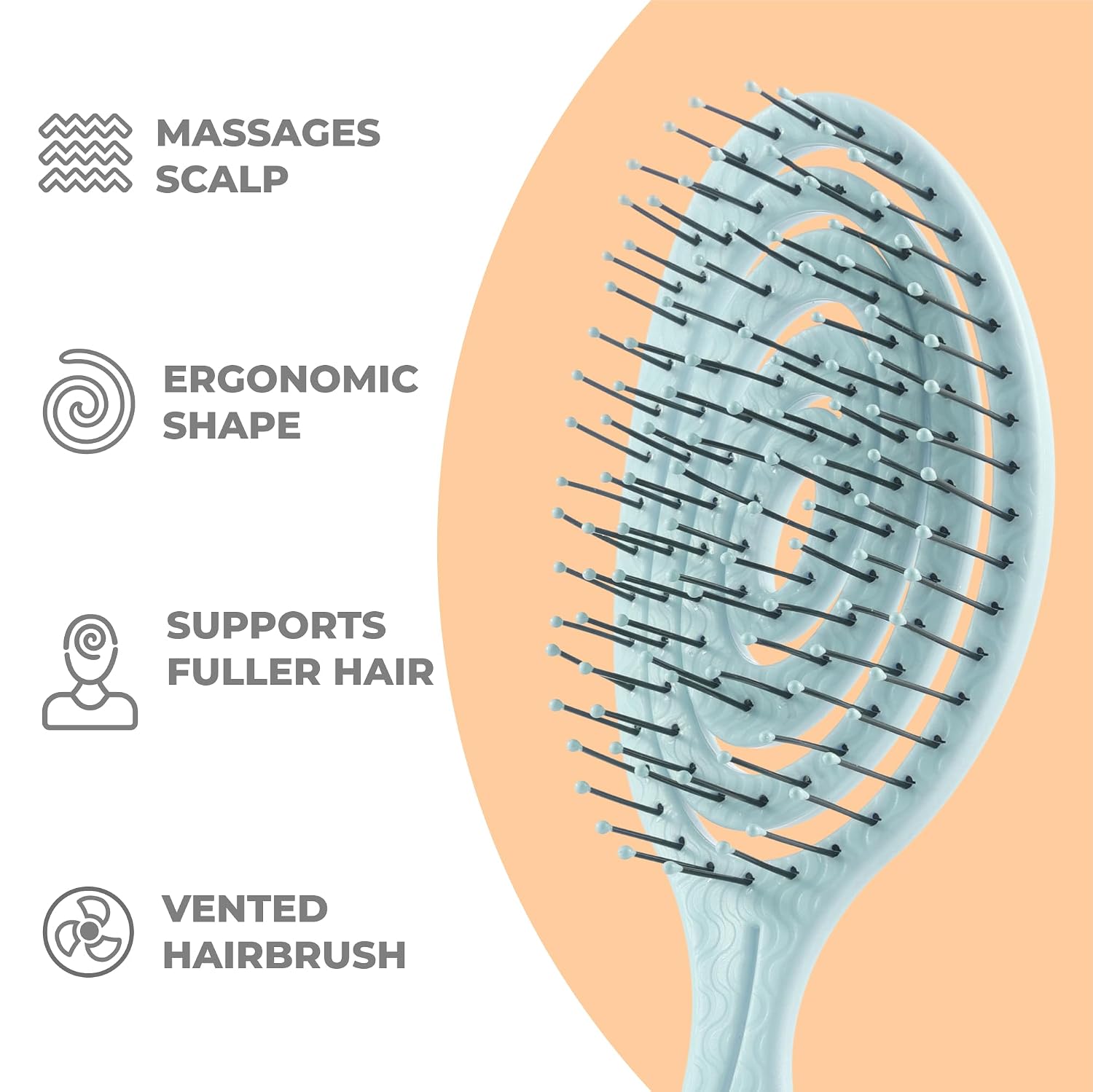 Ninabella Mini Detangler Brush - Small No Tangle Hair Brush for Purse and Travel - Hairbrush for Fine, Thick and Long Hair, Wet and Dry - Mint Green image 3