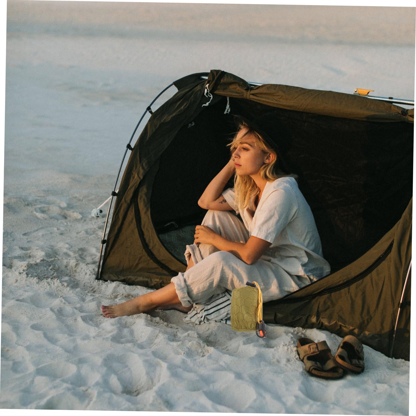 Toddmomy Pe Aluminium Film Schlafsack Zum Campen Notversorgung Schlafsack Für Haustiere Camping -Tasche Tasche Mit Kordelzug Überlebenswarmer Schlafsack Grün Pe-aluminiumfolie