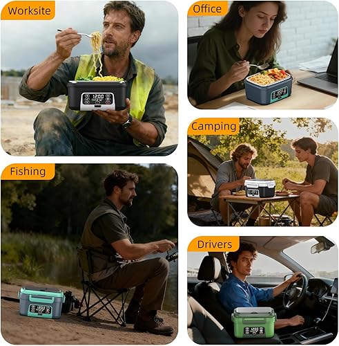 Miniatura 9 de Lonchera eléctrica inalámbrica XL de 6.3 tazas para adultos, 20000 mAh recargable alimentada por batería inteligente para hombres y mujeres,