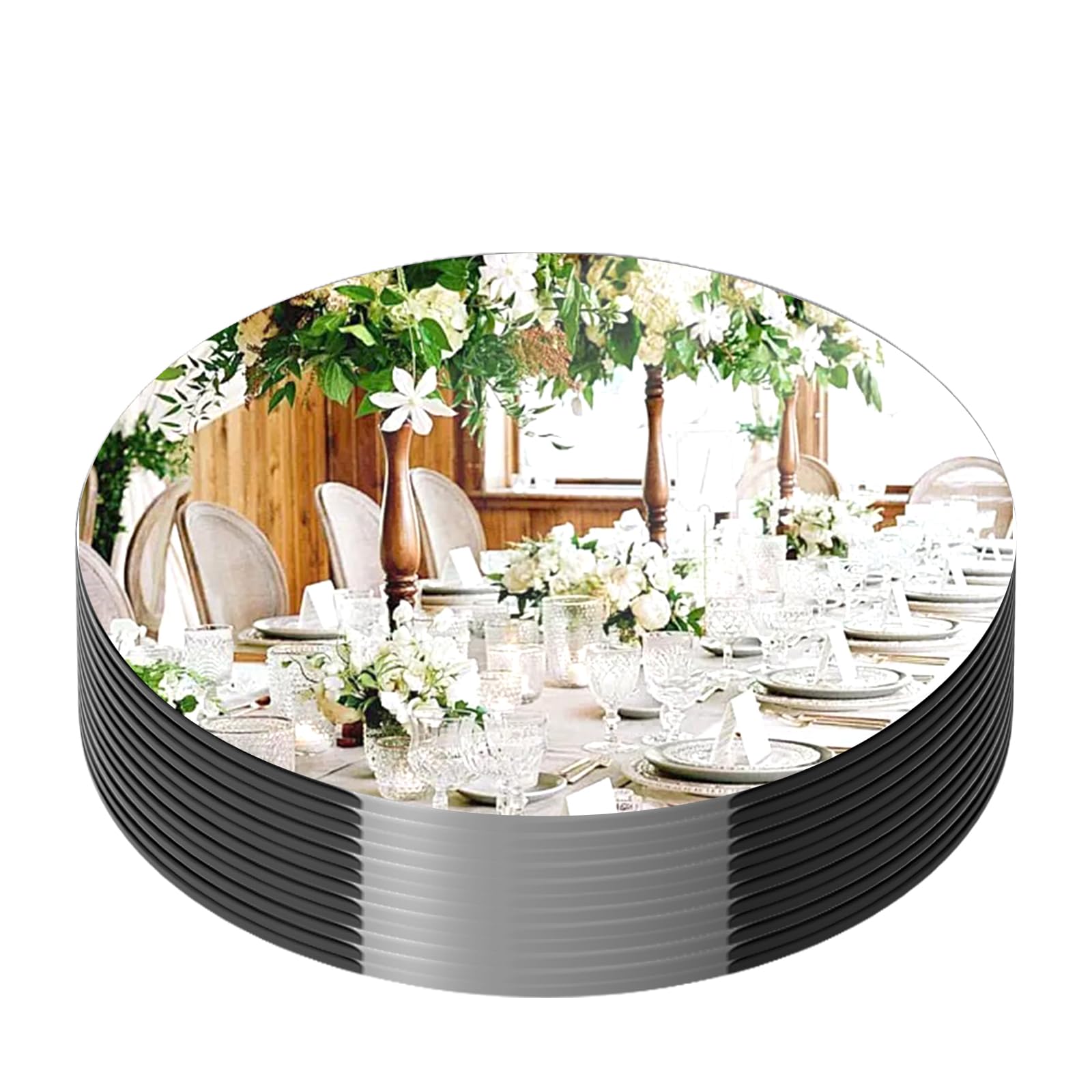 Espejos redondos para centros de mesa acrílicos y decoración de pared circular