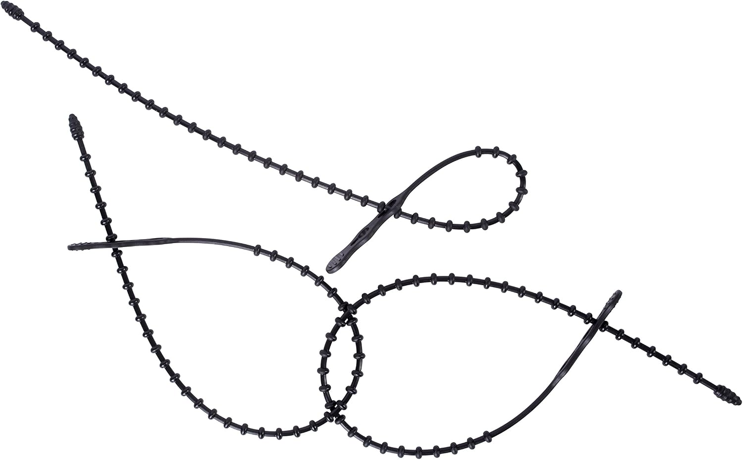 Gardner Bender 45-8BEADBK Beaded Cable Tie Wrap, 8 inch, 70 lb, Reusable, Adjustable Wire and Cord Management, 15 Pk, UV Resistant Black