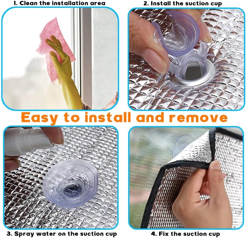 アルミホイル断熱フィルム 窓用フィルム吸盤付き 反射断熱シートホイルロール遮光シート 屋根 サンルーム用の目隠しシールド uvカット