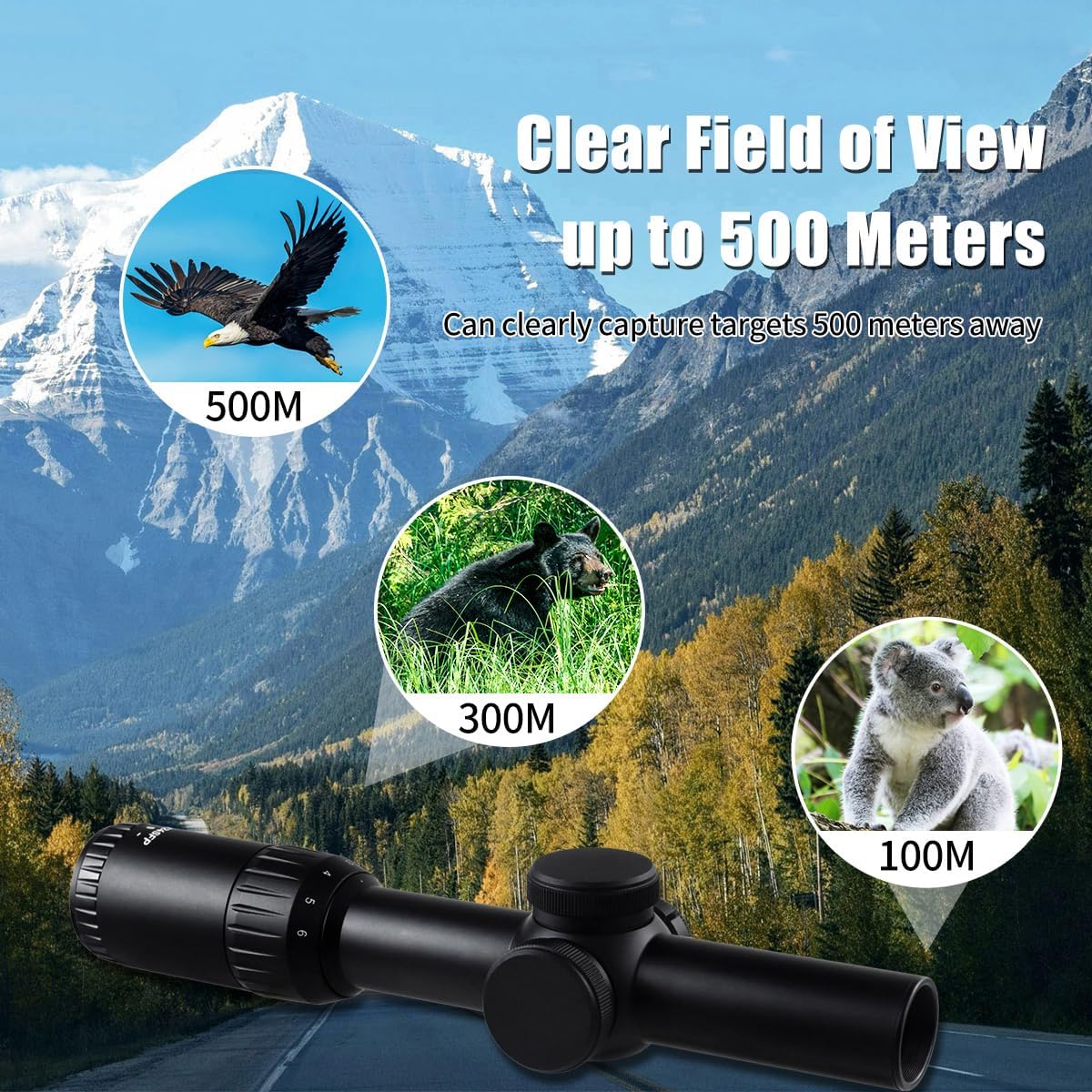 1-6x24IR SFP Second Focal Plane LPVO Scope，Optic HD Red Illuminated Reticle Sight with Adjustable Focus Ring & 11 Levels Brightness，Green Multi-Coated Lens，IPX67 Water Resistance/Shockproof/Fogproof