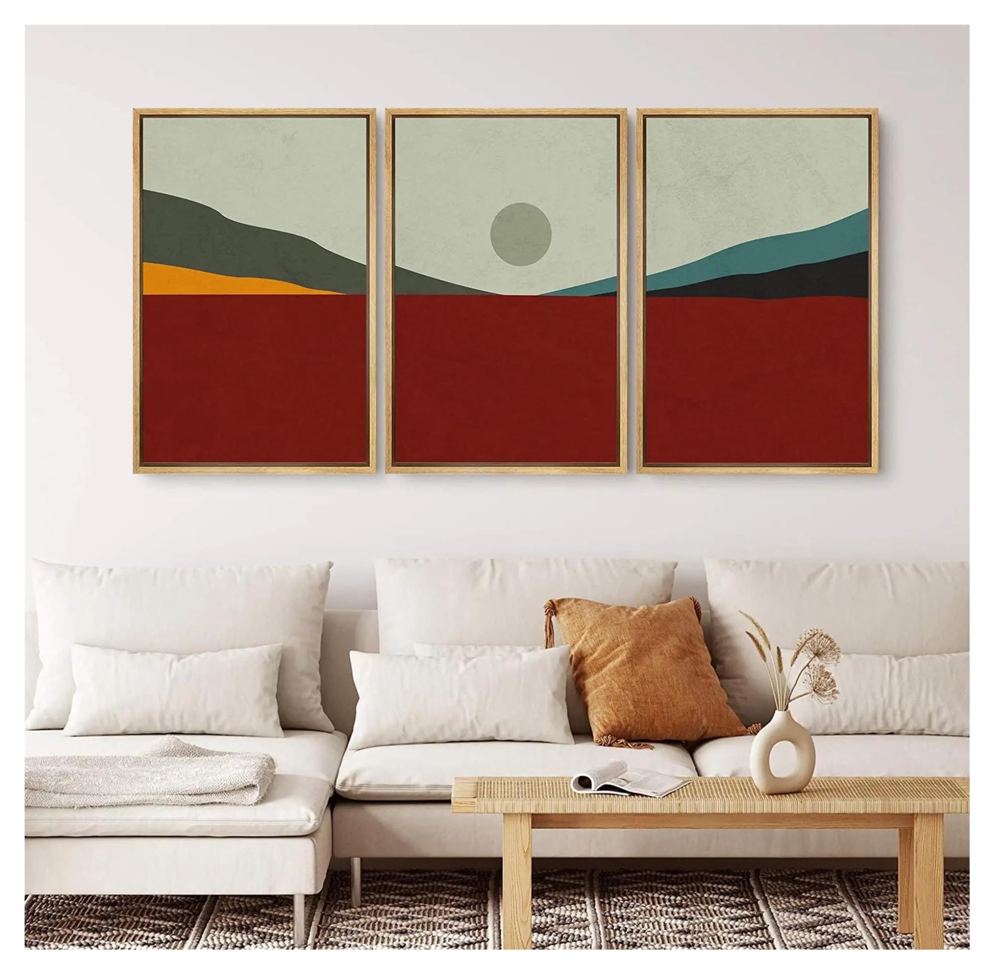 Décoration Boho pour Salon et chambre tableau triptyque mural pour habiller un mur vide 50x70