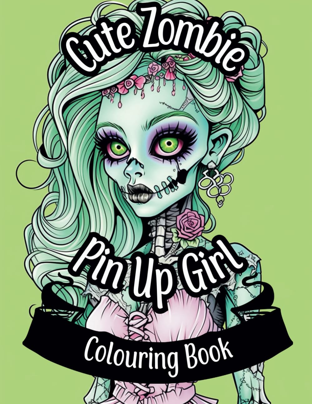Cute Zombie Pin Up Girls Colouring Book