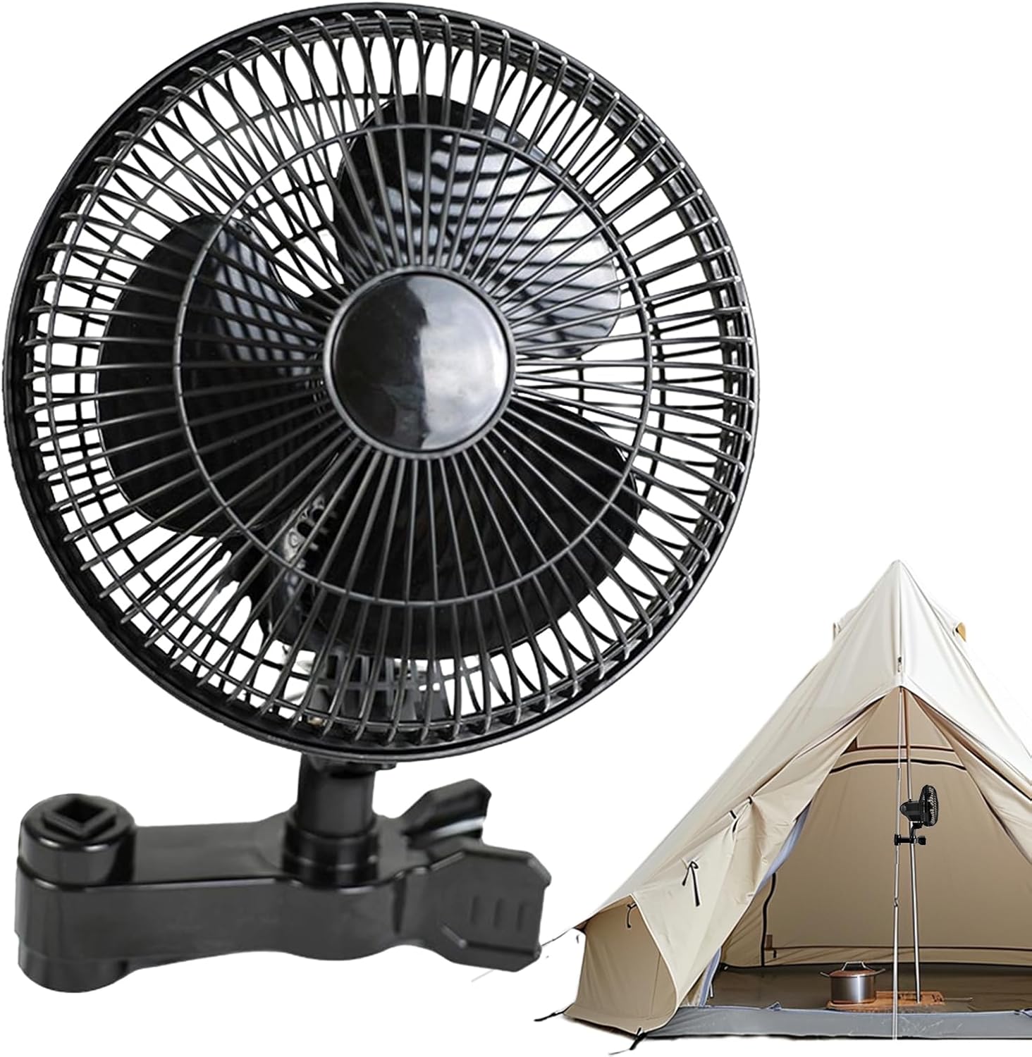 Grow Tent Fan Oscillating, Swivelling Air Circulator, 2 Speed Clip On Grow Fan Ventilation Equipment For Camping RV Workshop Tent Greenhouse Kitchen Bedroom