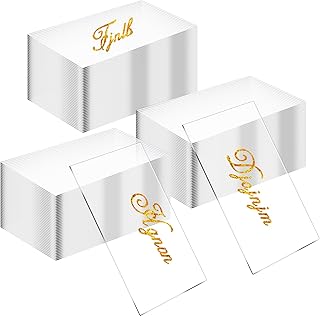 120 Pcs Clear Plastic Place Cards 3.5" x 2" Small Rectangle Plastic Blank Seating Card Escort Name Plate for Table Setting Wedding Dinner Party