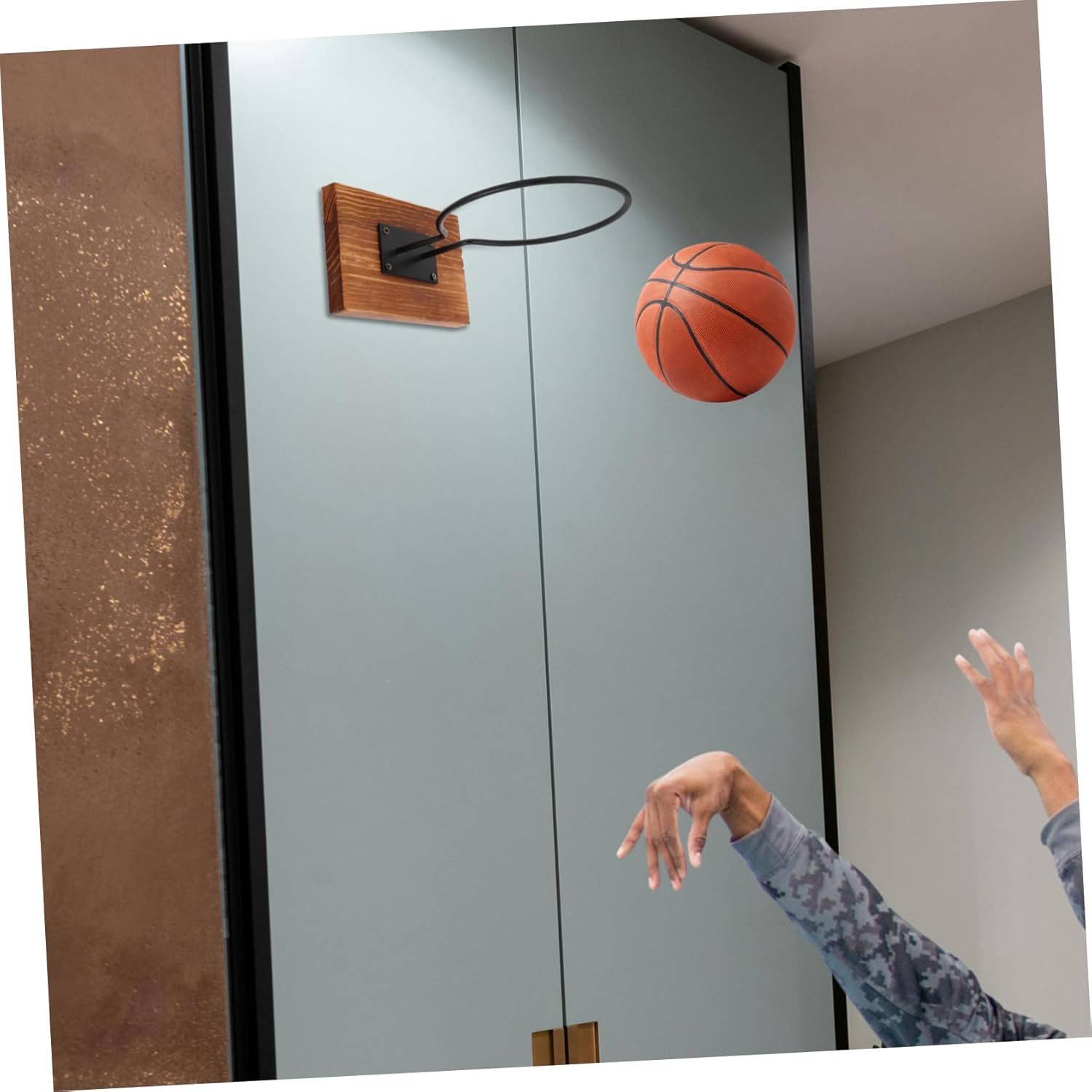 2sets Wall Mount Basketball Holder Sturdy Space-Saving Rack for Indoor Use Easy Installation for Bedrooms Living Rooms and Offices Tidy Storage for Basketballs