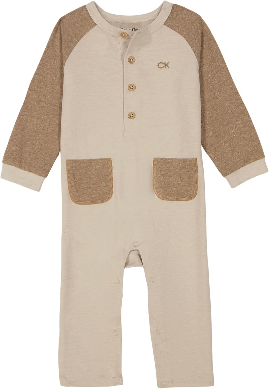 Calvin Klein baby-boys Long Sleeve Footless Onesie
