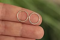 Vista 42 de Gold Hoop Earrings Silver Hoop Earrings - Hoop Earrings For Women Two Pcs Of Thin Gold Filled Sterling Silver Hoops, Helix Hoop, Tragus Ring