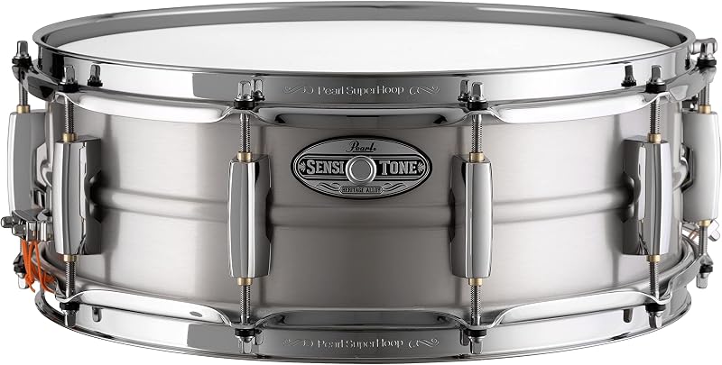 Pearl 14"x5" SensiTone Heritage Alloy Aluminum Snare Drum with Beaded Shell, 2.3mm Triple-Flanged Hoops, and 10 arched CL Lugs