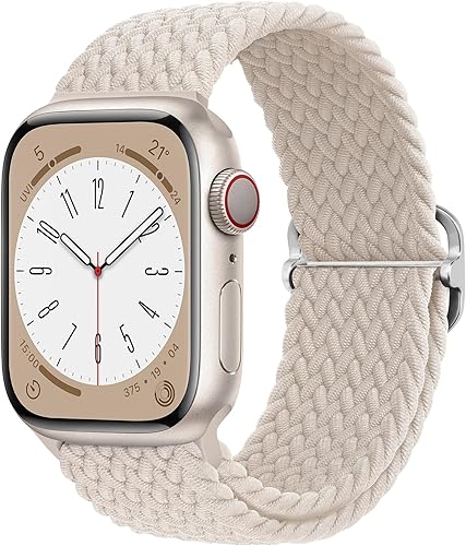 Solo Loop trenzada compatible con Apple Watch Band de 1.496 pulgadas, 1.575 pulgadas, 1.614 pulgadas, 1.654 pulgadas, 1.732 pulgadas, 1.772
