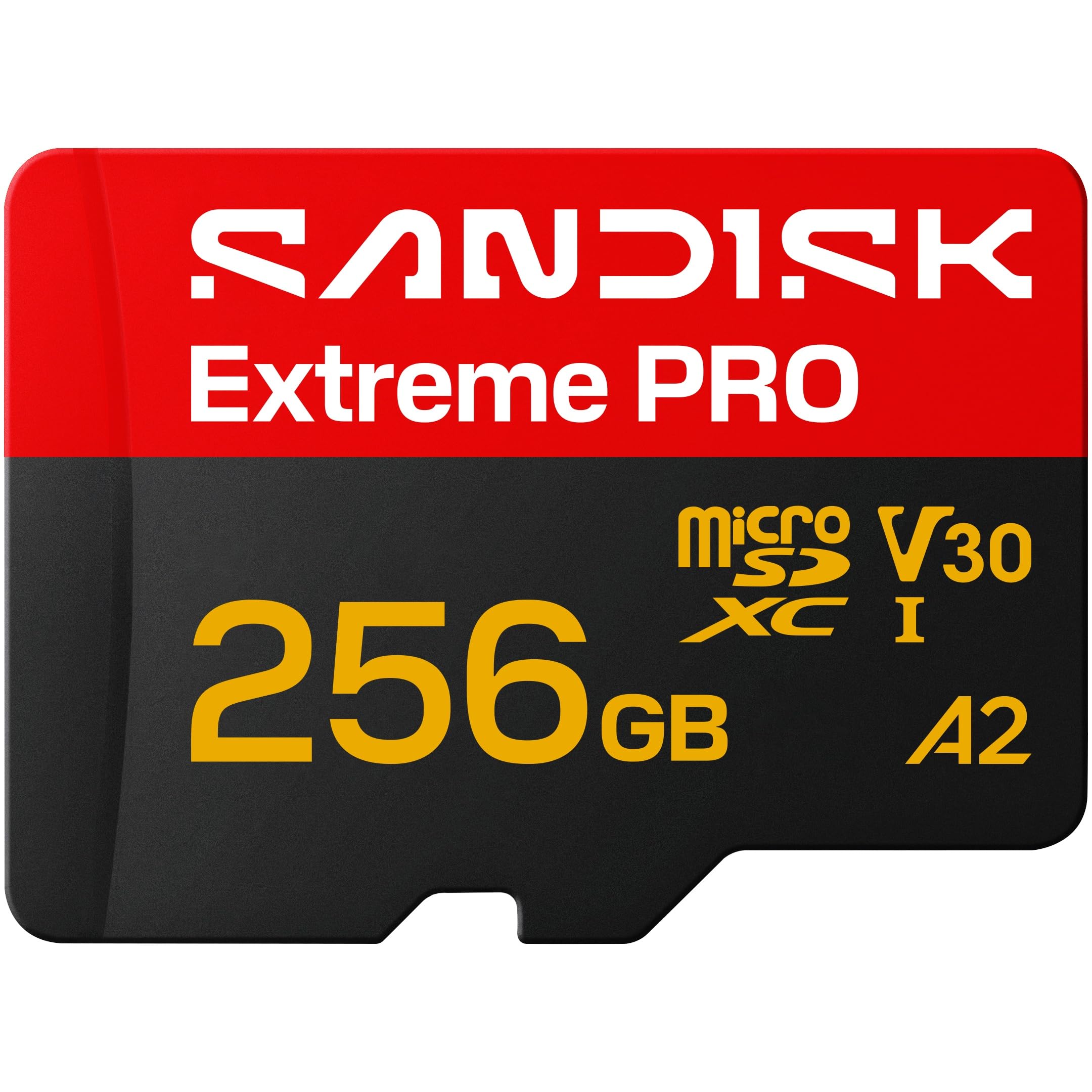 SANDISK Extreme PRO UHS-I microSD Card + SD Adapter 256GB (Read Speed up to 250MB/s and Write Speed up to 170MB/s, 5K, 3K, 4K UHD, C10, V30, U3, A2)